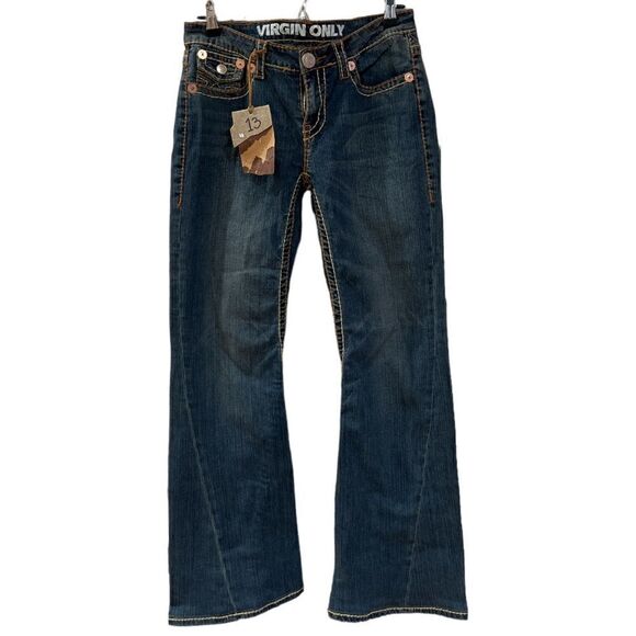 NWT Y2K Virgin Only Flare Dark Wash Denim - Picture 1 of 5